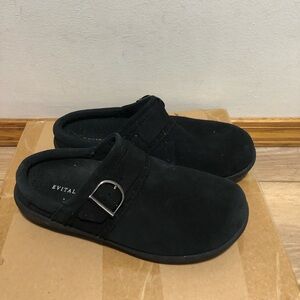 Evital Women’s Black Slip-On Clog Mules with Buckle Slippers Size 9B